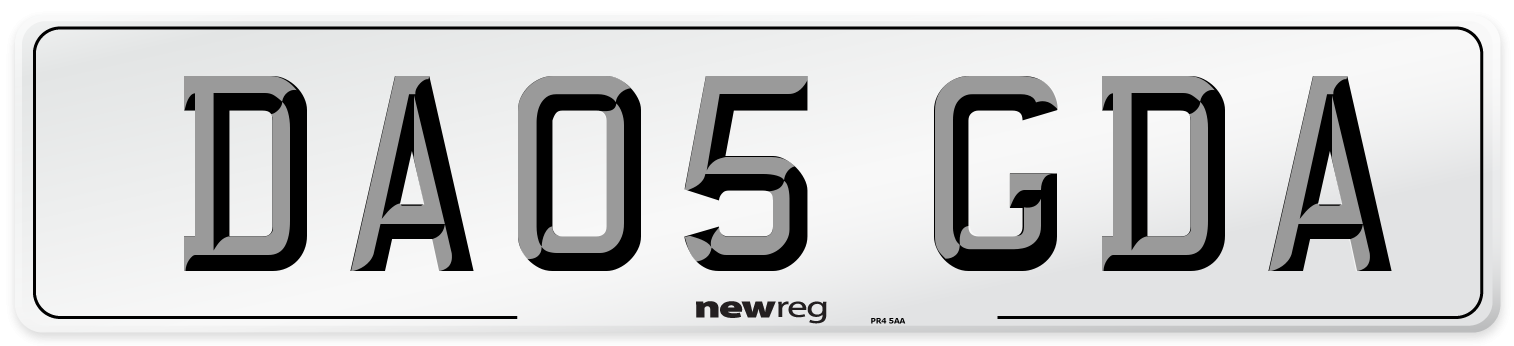 DA05 GDA Number Plate from New Reg